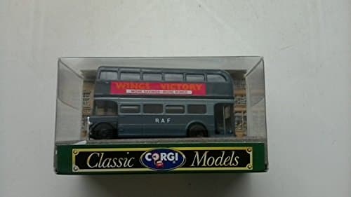 Image of Corgi D599/12. AEC Bus "RAF / 50th Anniversary of Battle of Britain / Wings for Victory" livery. 1:64 scale die-cast model.
