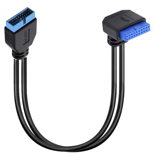 Image of HUHANGGod SATA USB Extension Cable, USB 3.0 Motherboard Front 19 Pin Male to Female Extension Data Cable, USB 3.2 Gen 2 (USB 3.1) Internal Adapter 20 Pin Motherboard Header Panel Cord 10Gbps (Up)