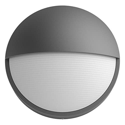 Image of Philips Capricorn LED Outdoor Wall Light, 5.5W, 700 lm, 2,700 K Warm White Light, IP44 Weather-Resistant, Built-in LED, Durable, Aluminium, Anthracite Grey
