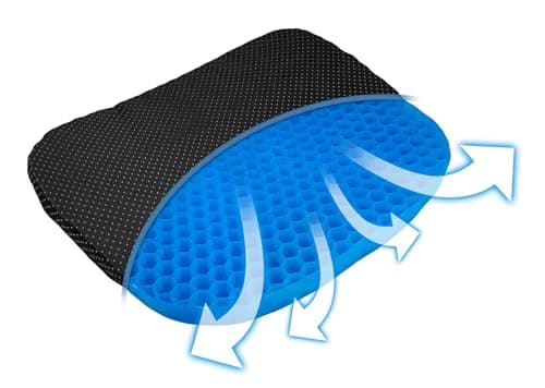 Image of Aidapt Gel Support Cushion Double Honeycomb Design, Breathable Airflow Seat Pad for Office Chair, Wheelchair or Car, Pressure Relief for Coccyx Pain with Washable Cover