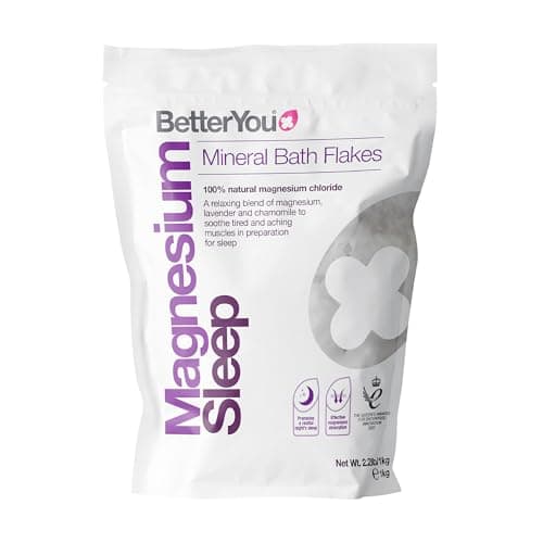 Image of BetterYou Magnesium Sleep Mineral Bath Flakes | Zechstein Magnesium Infused with Lavender & Chamomile to Soothe Aching Muscles | Relaxing Essential Oils for Deep Sleep | 1kg
