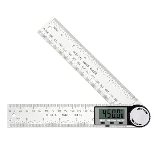Image of Digital Angle Finder 0-360°Digital Inclinometer Stainless Steel Protractor Angle Ruler with LCD Display for Woodworking Construction Repairing (Alu)