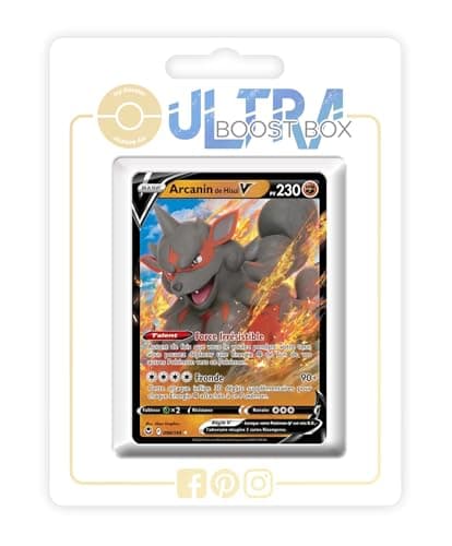Image of Arcanin de Hisui V (Hisuian Arcanine V) 90/195 - Ultraboost X Epée et Bouclier 12 Tempête Argentée - Box of 10 Pokemon French Cards