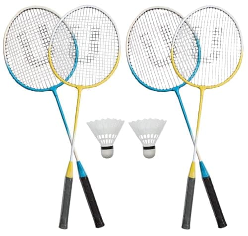 Image of Unibos | 2X Badminton Set For Outdoor Backyard Games - 2 Rackets, Shuttlecock & Carry Bag - Complete Set For 2 Players - Fun Game For Kids & Adults In Garden, Beach, Park (2)