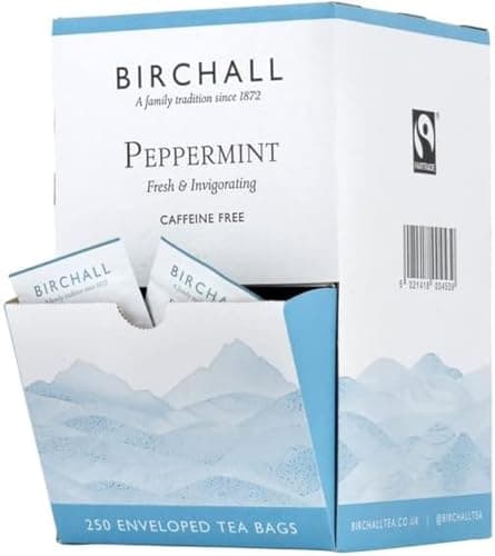 Image of Birchall Tea Bags Peppermint Tea Gift Set, Experience the Cool and Crisp Flavors of Peppermint Leaves Tea, Box of 250 Enveloped Plant-Based Tea Bags