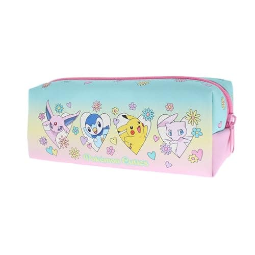 Image of Blueprint Collections Pokemon Pencil Case | 20 x 6.5 x 8cm Zip-Up Pencil Pouch | Pikachu & Eevee Design | Cute Girls School Supplies | Pokemon Stationery & Gifts
