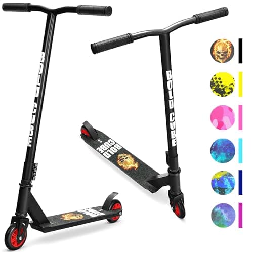 Image of BOLDCUBE Beginner Stunt Scooter for Kids Ages 8-12, 6-12 Years - Lightweight Aluminium Deck, 360° Spin, 100mm ABEC 7 Wheels - Micro Crystallised Grip, Quad Bolt Clamp - 2.9kg Freestyle Kids Scooter
