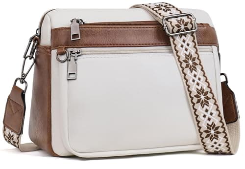 Image of MUIIKOLA Cross Body Bag Women,Crossbody Bags For Ladies,PU Leather Medium Shoulder Handbags Built in Wallet Adjustable wide shoulder straps