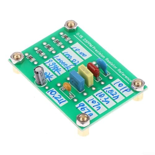 Image of Reference board with resistor and capacitor standards for multimeter calibration and correction used in electronic testing and production environments