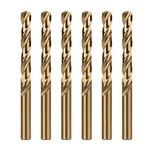 Image of Misuyue 6mm/0.236" M35 Cobalt Drill Bits, 6pcs Metal HSS Twist Drilling Bit, Carbide Drill Bits suitable for Stainless Copper Plastic Hard Materials, Wood Drill Bit