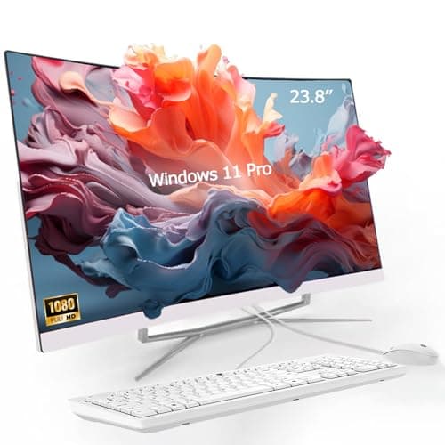 Image of DAHONGYUN 23.8" FHD IPS All-in-One pc,Windows 11 Pro Curved Display Desktop Computer, i5 Processor up to 4.4 GHz, 16GB RAM, 256GB SSD, Wi-Fi, USB, HDMI, QWERTY-Keyboard and Mouse