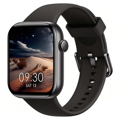 Image of Smart Watch for Men Women Answer/Make Call, 1.85" Smartwatch, Fitness Watch with Heart Rate Blood Pressure Sleep Monitor, 140+Sports, IP68 Waterproof Step Counter Compatible with Android IOS Midnight