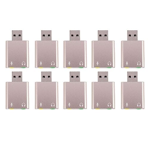 Image of Jushenpoer 10X USB Sound Card 7.1 External USB to Jack 3.5mm Headphone Adapter Stereo Audio Mic Sound Card for Pc Computer Laptop