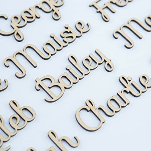 Image of Personalised Wooden Script Letters Words - Custom Word Letters Names Bespoke Box