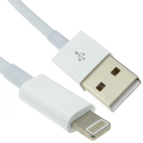 Image of kenable USB to Lightning Cable 8-Pin Sync and Charging Lead for iPhone 5/6/7/8/X/11/12/13 iPad iPod White 1.5m