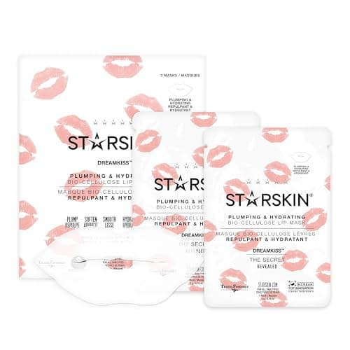 Image of STARSKIN Dreamkiss 2x5g, Hydrating & Plumping Bio-Cellulose Lip Mask, Anti Wrinkle Patches for Lip, Evens Fine Lines & Wrinkles