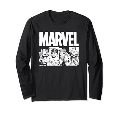 Image of Marvel Comics Action Tiles Long Sleeve T-Shirt