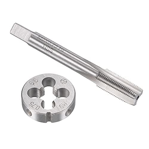 Image of sourcing map M9 x 0.75mm Metric Tap and Die Set, Machine Thread Screw Tap with Round Threading Die, Tap & Die Kit for Nut Screw Bolt Thread Repair
