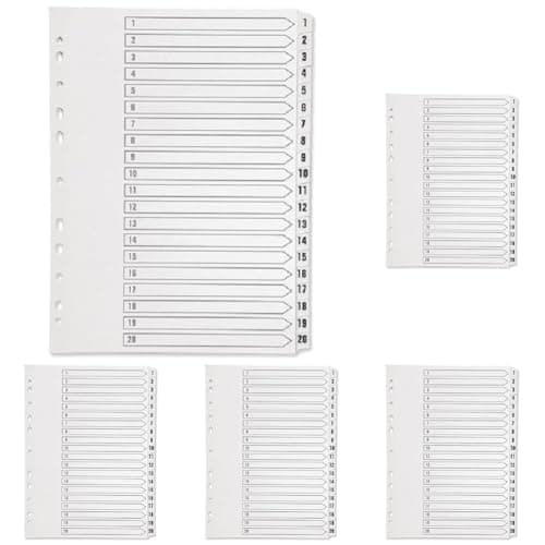 Image of Q-Connect 1-20 Index Multi-Punched Polypropylene White A4 (Pack of 5)