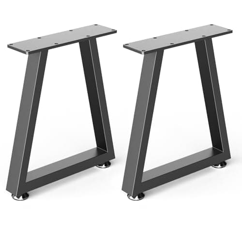 Image of YheenLf Coffee Table Legs Metal Set of 2, Heavy Duty Industrial DIY Furniture, Black Breakfast Bar Stand Bench Dining Desk Feet, Sturdy Stable, T-Type, 30×41.5cm