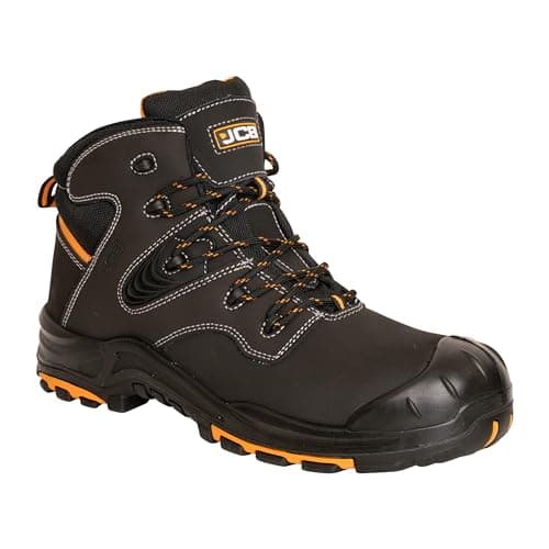 Image of JCB - Black Action Nubuck Boot - Composite Midsole & Antistatic Properties - Safety Shoes Men Lightweight & Work Boots for Men - Size 4