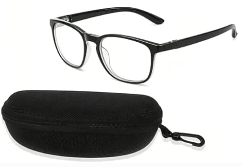 Image of EduPlayte Safety Glasses- With Case, Anti-Fog & Anti-Scratch, Foam-Lined Comfort Frame, Work & DIY Safety Construction, Shooting, Outdoor & Industrial Use Glasses, Transparent, 2 Pack