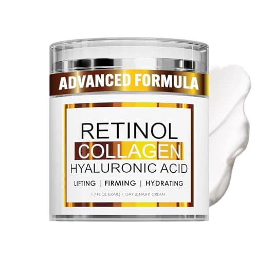 Image of Retinol Collagen Face Cream with Hyaluronic Acid, Anti-Ageing Moisturiser for Face & Neck, Firming & Hydrating Day and Night Cream, Lightweight Retinol Moisturiser for Women & Men, for All Skin Types