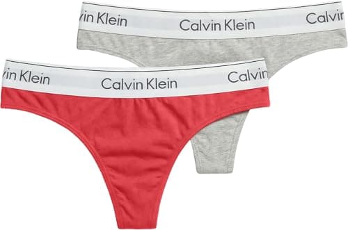 Image of Calvin Klein Women THONG 2PK MULTI (Punch Pink/Grey Heather) XL