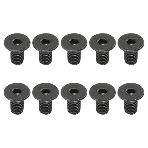 Image of PATIKIL M10 x 20 mm Flat Head Socket Cap Screws, 10 Pack Flat Countersunk Bolts Medium Carbon Steel Hex Socket Drive Machine Screws Full Thread Black Oxide Grade 10.9