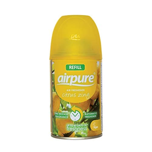Image of AIRPURE Air-O-Matic Air Freshener Refill, 250ml, Automatic Spray Fragrance for Home, Office, Kitchens and Anywhere for a Burst of Fresh Scent - Citrus ZING Fragrance