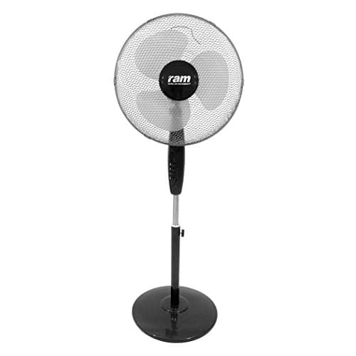 Image of RAM 08-355-325 Oscillating Floor Fan 400 mm Solid Base 16 Inch 3-Speed 100 x 100 x 3.83 cm White