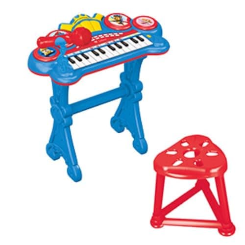 Image of Lexibook, Paw Patrol, Electronic keyboard with seat, microphone, MP3 player, sound effects, demo tunes, Blue/red, K707PA