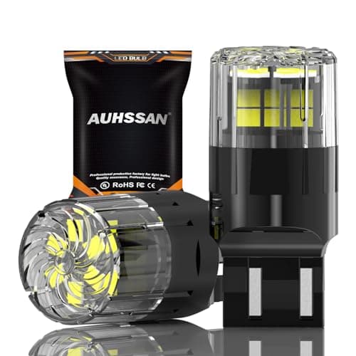 Image of AUHSSAN W21/5W LED Bulb, 6000K Xenon White 6.5W 12V 24V T20 7443 7440 W21W LED Super Bright for Backup Reverse Turn Signal Tail Brake Light Daytime Running Light (Pack of 2)