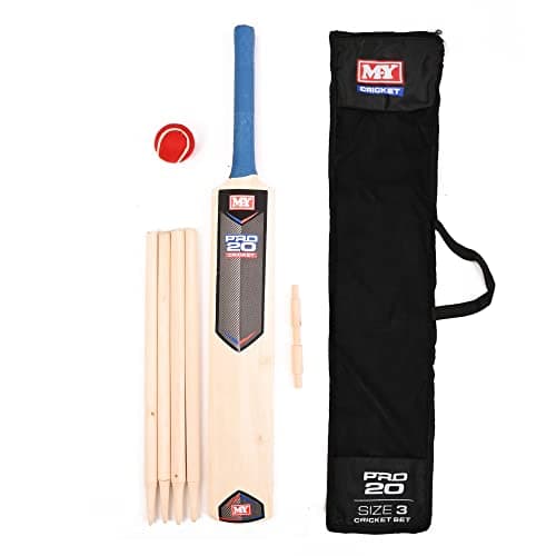 Image of M.Y 7 Piece Junior Cricket Set in Carry Bag including Cricket Bat, Stumps and Soft Ball