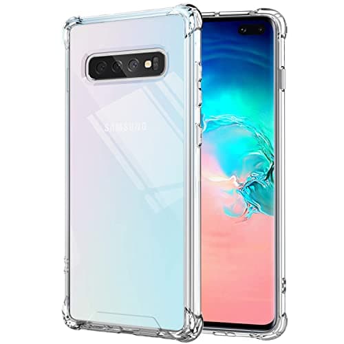 Image of KIOMY Clear Case for Samsung Galaxy S10+ / S10 Plus, Airbag Corners Shockproof Bumper Protective Phone Cover, Hybrid Design Hard PC Back with Flexible TPU Frame