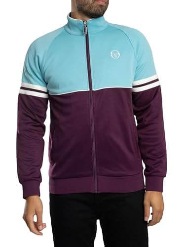 Image of Sergio Tacchini Men's Orion Track Jacket, Milky Blue/Winter Bloom/Gardenia, S