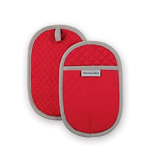 Image of KitchenAid Asteroid Pot Holder 2-Pack Set, Fire Red, 6.5"x10"