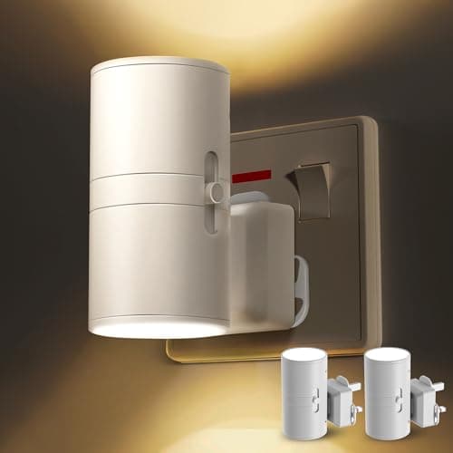 Image of LOHAS-LED Night Light Plug in Wall, Plug in Night Light for Hallway, LED Nightlight with Dusk to Dawn Sensor, 0-100LM, 3000K Warm White, Dimmable Nightlight for Bathroom Bedroom Toddler, 2 Pack
