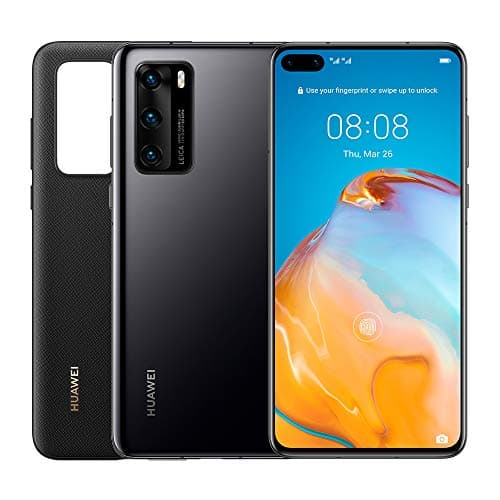 Image of HUAWEI P40 128 GB 6.1 Inch Smartphone Bundle with PU Case, Kirin 990 5G, 50 MP Ultra Vision Leica Triple Camera, 8 GB RAM, 22.5W SuperCharge, SIM-Free Android Mobile Phone, Dual SIM, Black