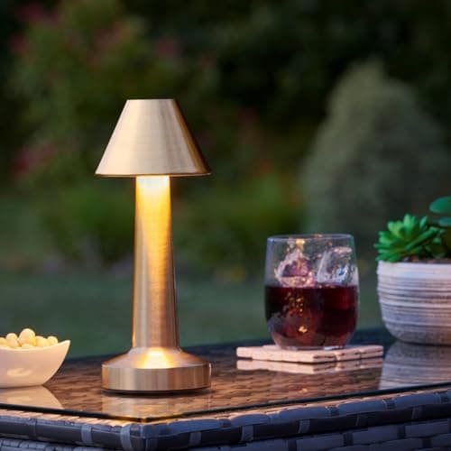 Image of Auraglow Rechargeable Table Lamp, Battery Operated Cordless Touch Lamp, Dimmable White LED Light for Bedside, Lounge, Dining Room, Hallway, Hotel & Restaurant (Boston, 2 Pack)