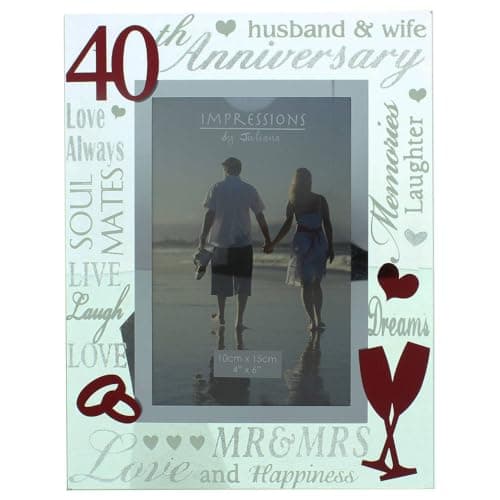 Image of ukgiftstoreonline 40th Ruby Wedding Anniversary Photo Frame New Boxed