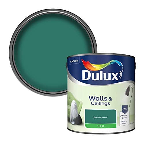 Image of Dulux Walls & Ceilings Silk Emulsion Paint, Emerald Glade, 2.5 Litres