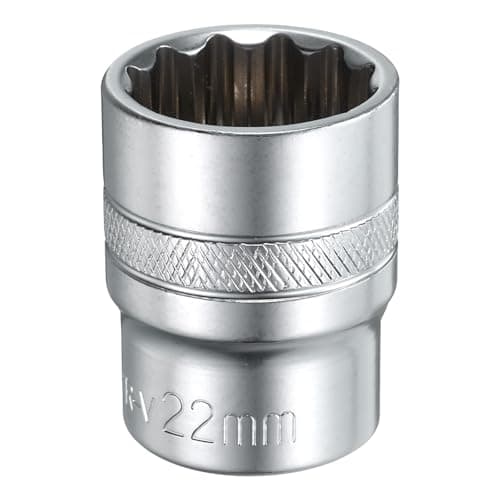 Image of sourcing map 1/2" Drive by 22mm 12-Point Shallow Socket 38mm Length Metric Spline Socket