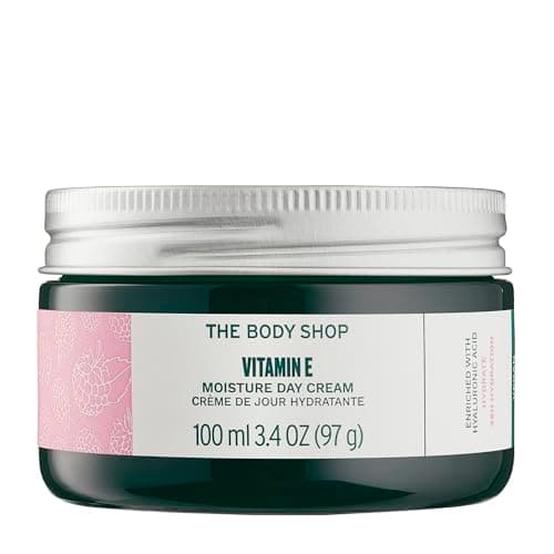 Image of The Body Shop Vitamin E Moisture Day Cream (1x 100ml), Lightweight Face Moisturiser Suitable for Dry Skin, 48hr Hydrating Face Cream with Hyaluronic Acid & Vitamin E, Moisturiser for Women