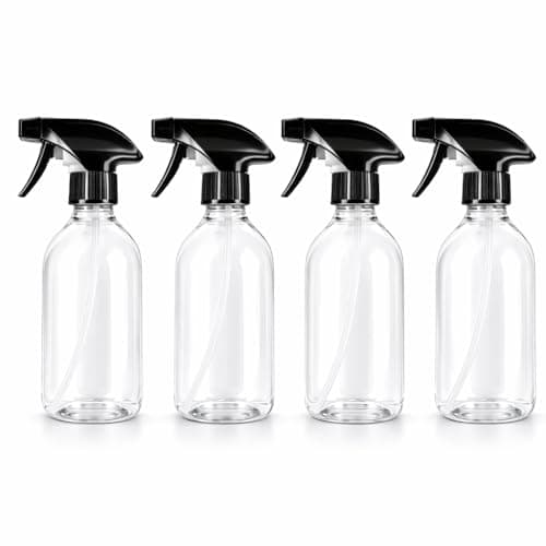 Image of TEC Spray Bottles 250ml Black Sprayer 30% RPET Refillable Clear Compact Plastic Bottle UK Made For Water, Cleaning, Laundry, Gardening & Ironing (4)