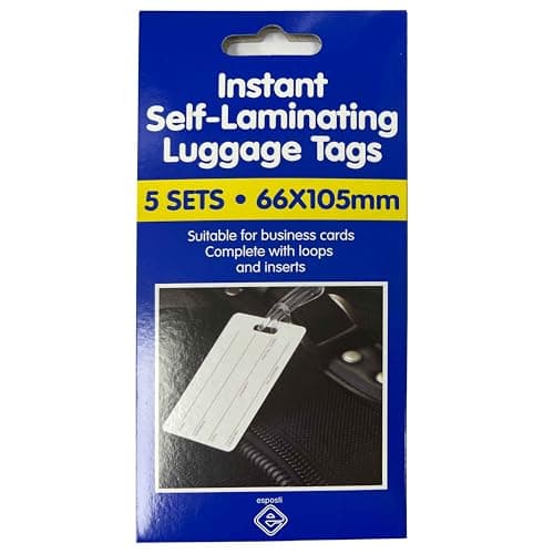 Image of Esposti Self Laminating Luggage Tags 5 Sets Per Pack Suitable for Business Cards - 66 x 105 mm