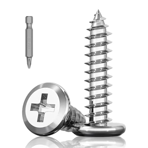 Image of 30Pcs M6 x 30mm Flat Head Self-Tapping Screws, 304 Stainless Steel Phillips Drive Fastener Screws, Cross Drive Self Drilling Screws 2 Bits for Wood, Furniture and DIY Projects