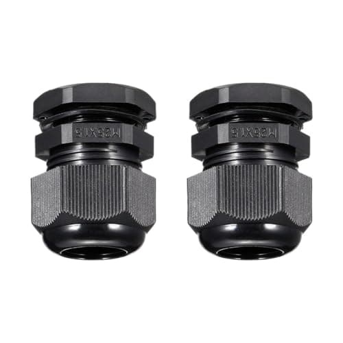 Image of MACHSWON 10Pcs M25 Cable Gland – Durable Threaded Wire Connector with Locknut for 10-15mm Dia Cable Wire, Black