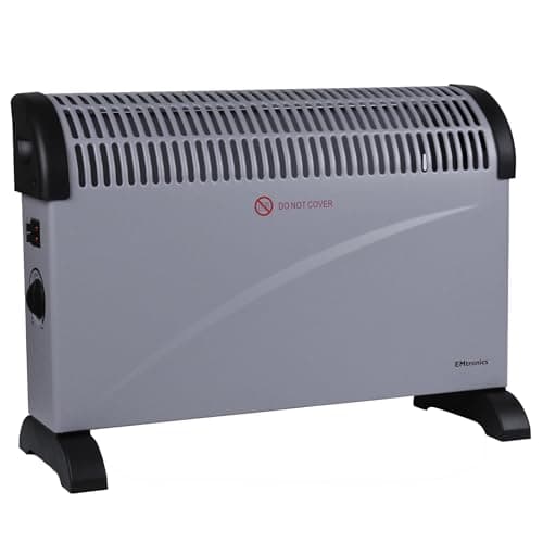 Image of EMtronics 2000W Portable Electric Convector Heater Radiator with 3 Adjustable Heat Settings and Over Heat/Tip Over Cut-Out Function - Grey