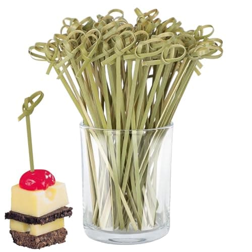 Image of 100 PCS Bamboo Cocktail Picks, Toothpicks for Appetizers, Bamboo Skewers, Cocktail Sticks Wooden, for Drinks Canapes Appetizers Party Supplies(12cm/4.7inch)